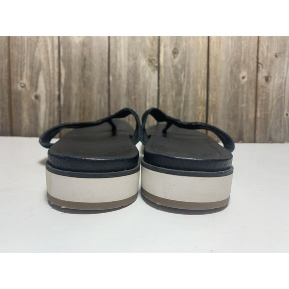 UGG Australia Womens Lorrie Flip Flop Sandals Black Suede Flat Heel Slip On 9 - Picture 5 of 7